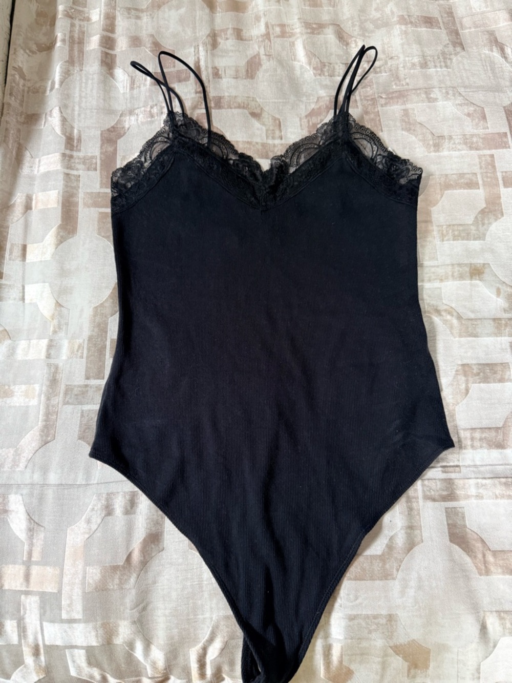 Abercrombie and Fitch black tank bodysuit with lace